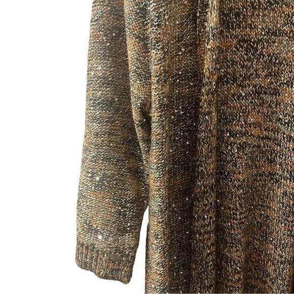 Chico’s Sequin Marled Open Cardigan Sweater Sz M - Picture 2 of 5